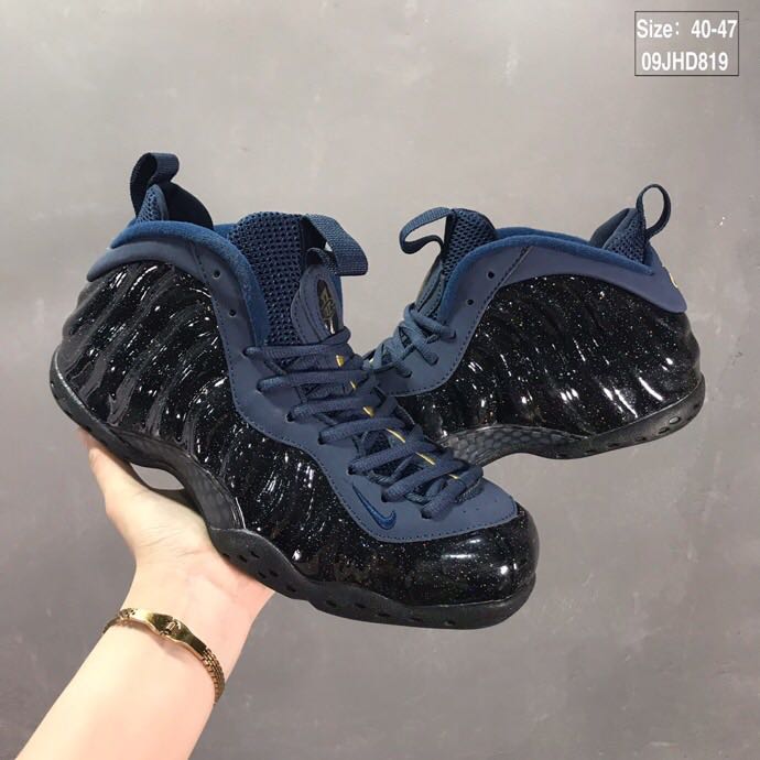 2019 Men Nike Air Foamposite Black Blue Shoes